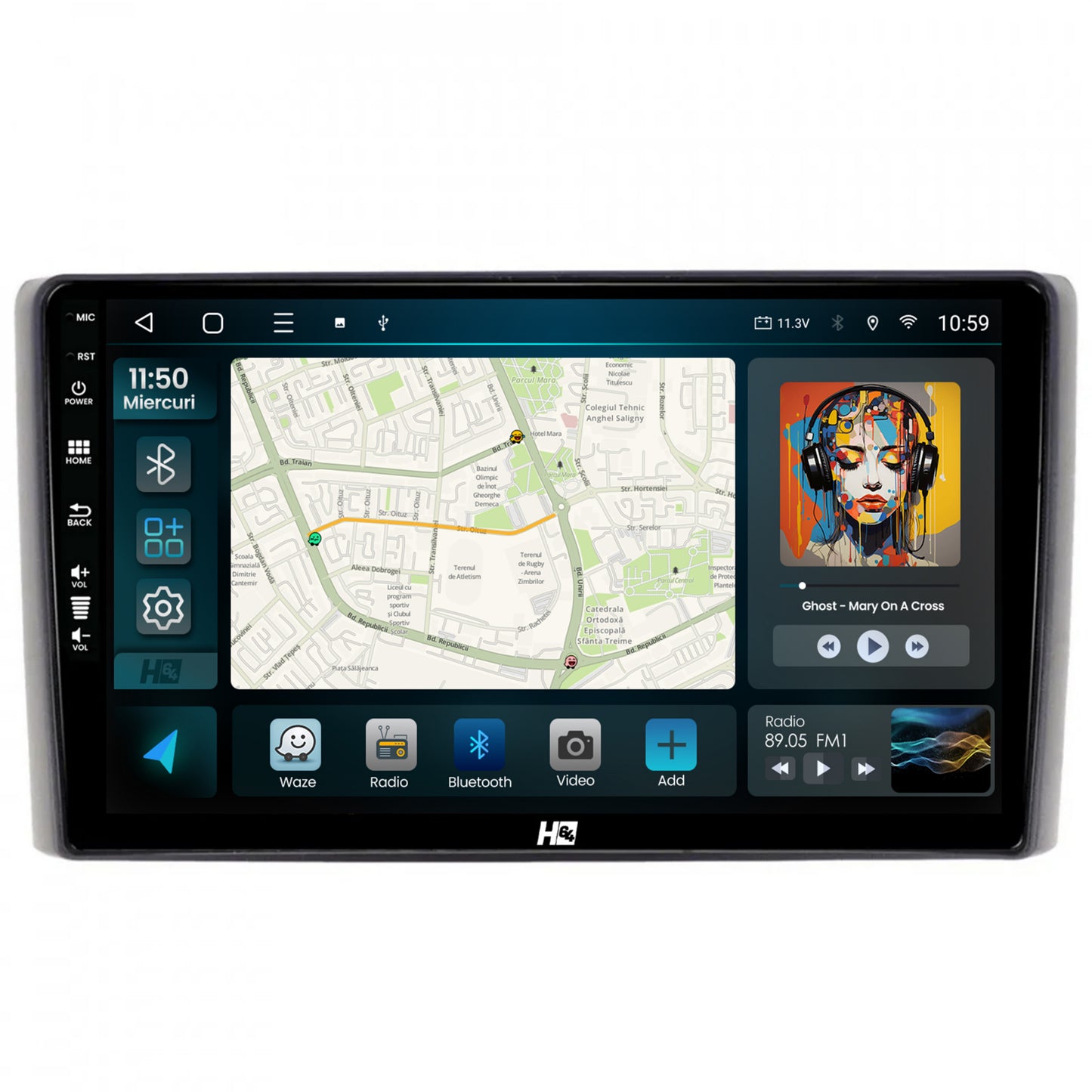 Navigatie HUB64 Iveco Daily (2006-2014), 4GB RAM, Android, Octacore, Slot Sim 4G, DSP, GPS, Wi-FI, Carplay, Android Auto, USB, Bluetooth, Waze, Touchscreen, 9 inch