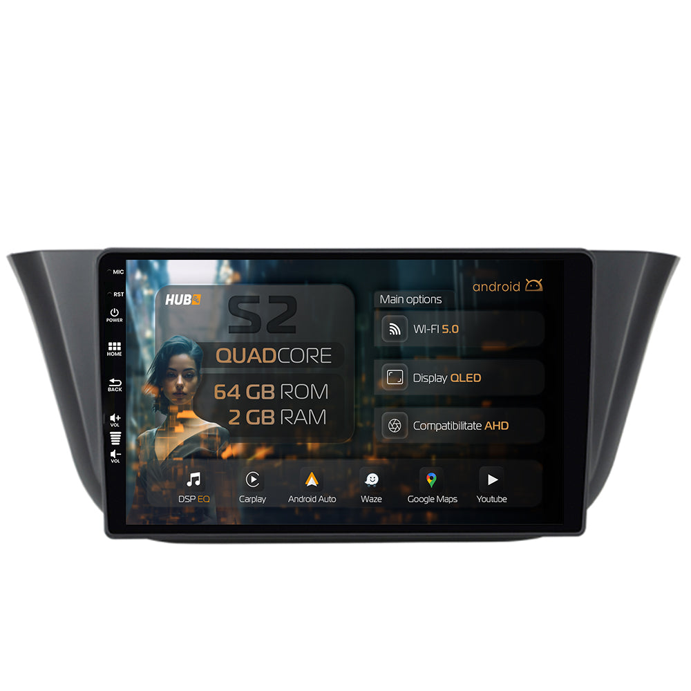 Navigatie HUB64 Iveco Daily (2013+), 2GB RAM, Android, GPS, Wi-FI, Carplay, Android Auto, USB, Bluetooth, Radio, Waze, Touchscreen, 9 inch