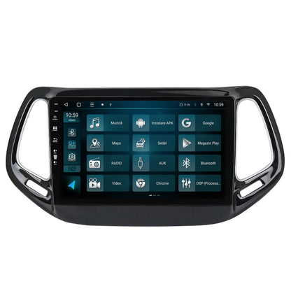 Navigatie HUB64 Jeep Compass (2016+), 2GB RAM, Android, GPS, Wi-FI, Carplay, Android Auto, USB, Bluetooth, Radio, Waze, Touchscreen, 10.1 inch