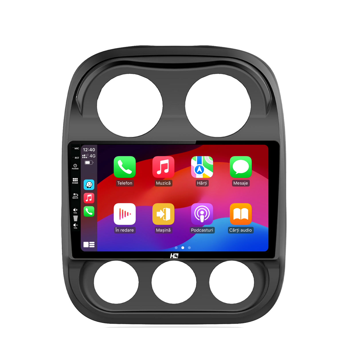 Navigatie HUB64 Jeep Compass (2016+), 4GB RAM, Android, Quadcore, DSP, GPS, Wi-FI, Carplay, Android Auto, USB, Bluetooth, Waze, Touchscreen, 10.1 Inch