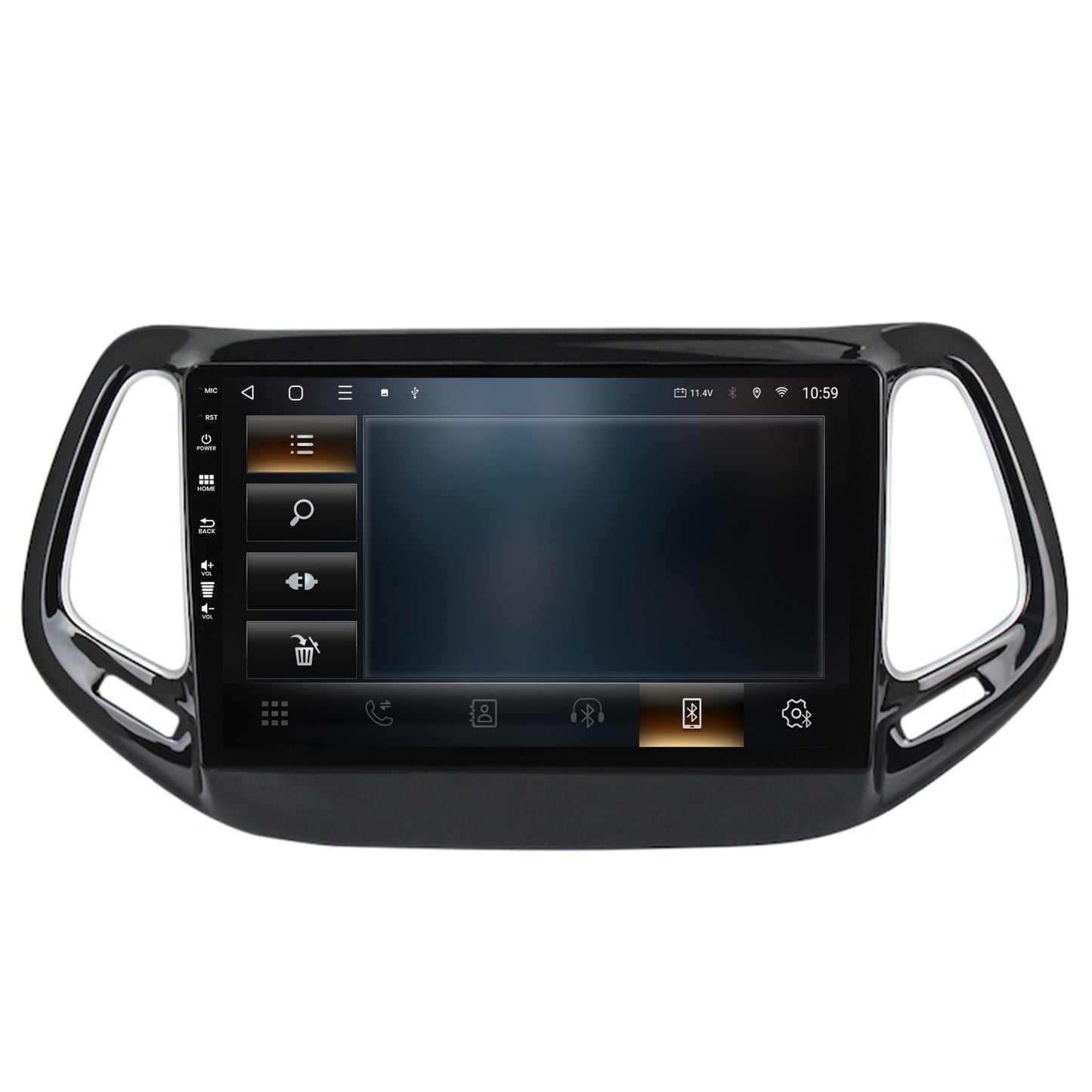 Navigatie HUB64 Jeep Compass (2016+), 4GB RAM, Android, Quadcore, DSP, GPS, Wi-FI, Carplay, Android Auto, USB, Bluetooth, Waze, Touchscreen, 10.1 inch