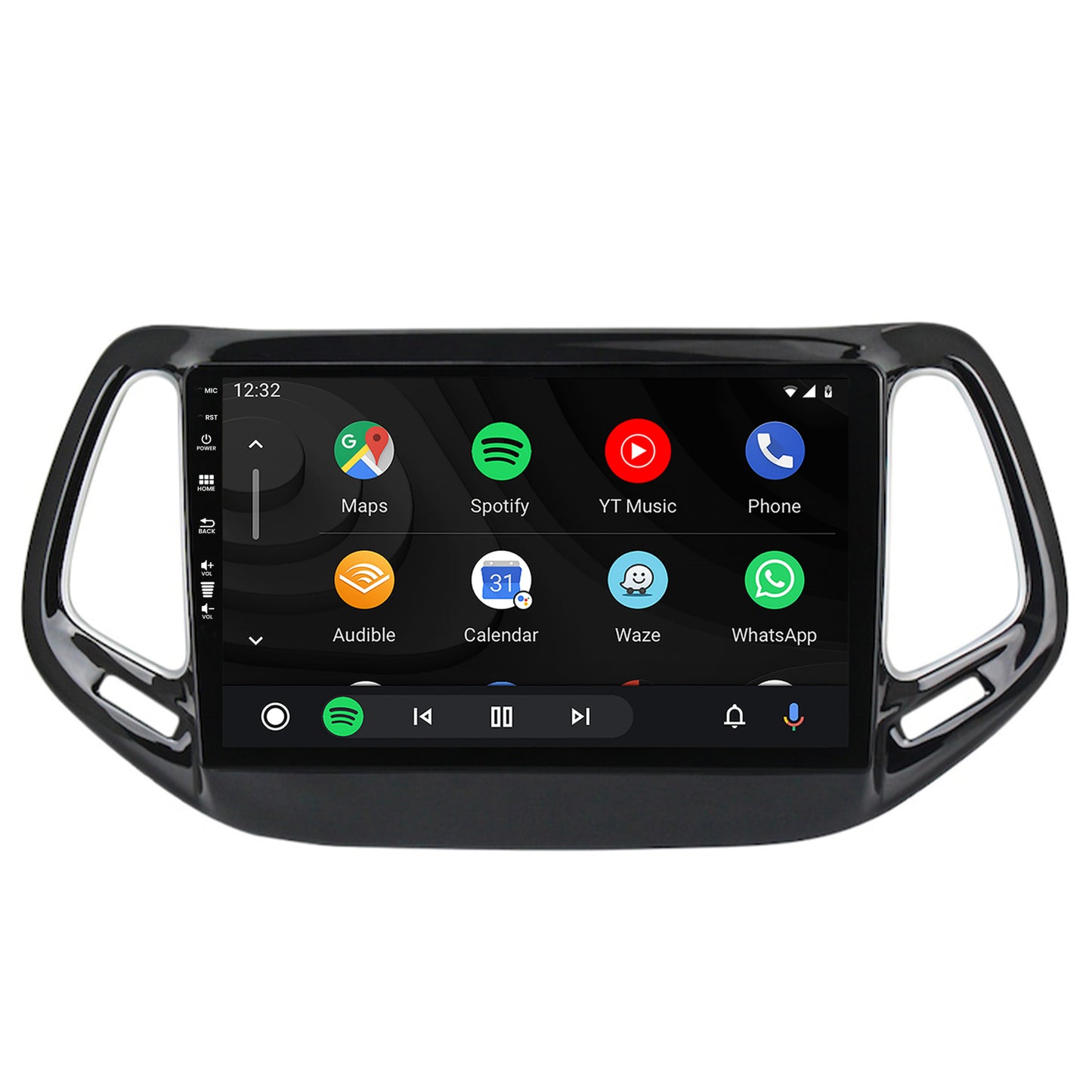 Navigatie HUB64 Jeep Compass (2016+), 4GB RAM, Android, Quadcore, DSP, GPS, Wi-FI, Carplay, Android Auto, USB, Bluetooth, Waze, Touchscreen, 10.1 inch