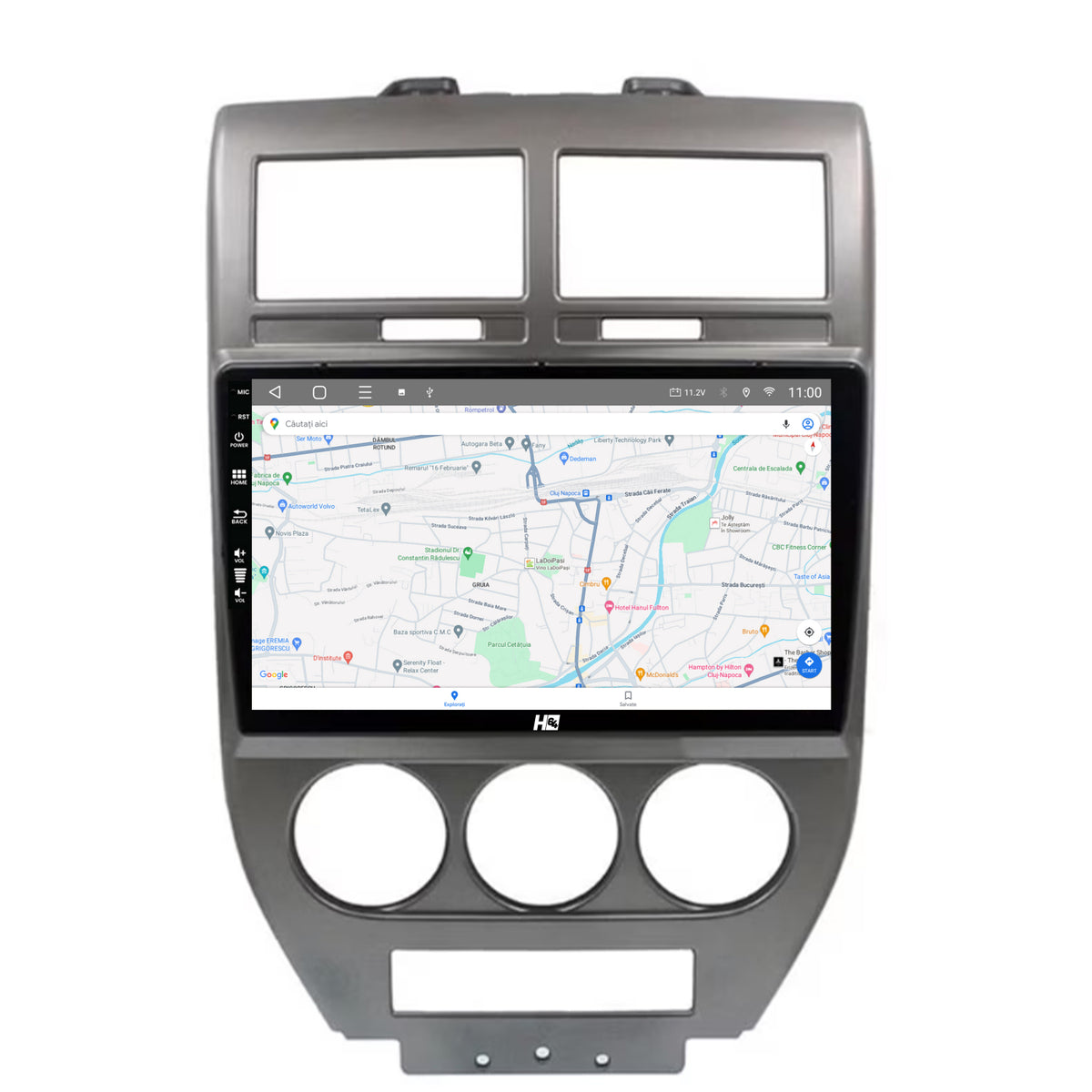 Navigatie HUB64 Jeep Compass/Patriot (2006-2010), 6GB RAM, Android, Octacore, Slot Sim 4G, DSP, GPS, Wi-FI, Carplay, Android Auto, USB, Bluetooth, Waze, Touchscreen, 10.1 Inch