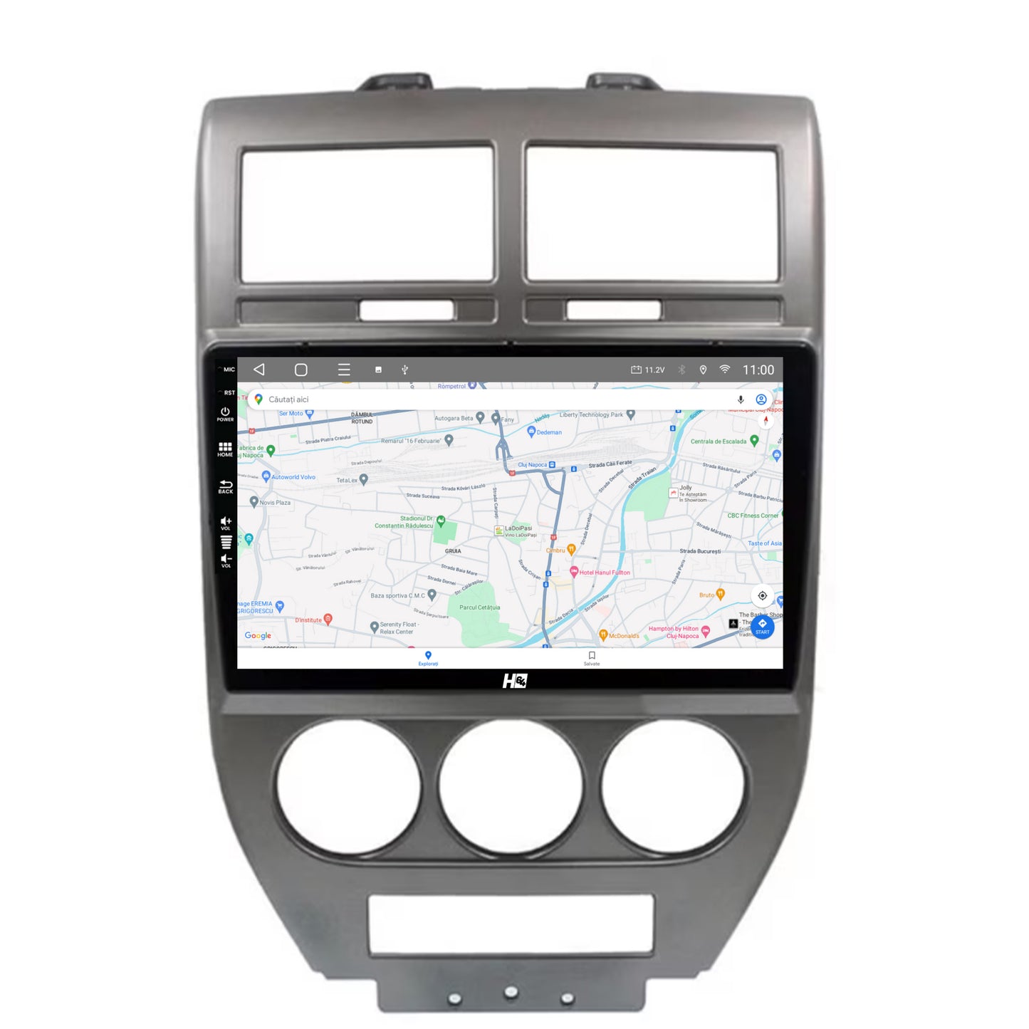 Navigatie HUB64 Jeep Compass/Patriot (2006-2010), 6GB RAM, Android, Octacore, Slot Sim 4G, DSP, GPS, Wi-FI, Carplay, Android Auto, USB, Bluetooth, Waze, Touchscreen, 10.1 Inch