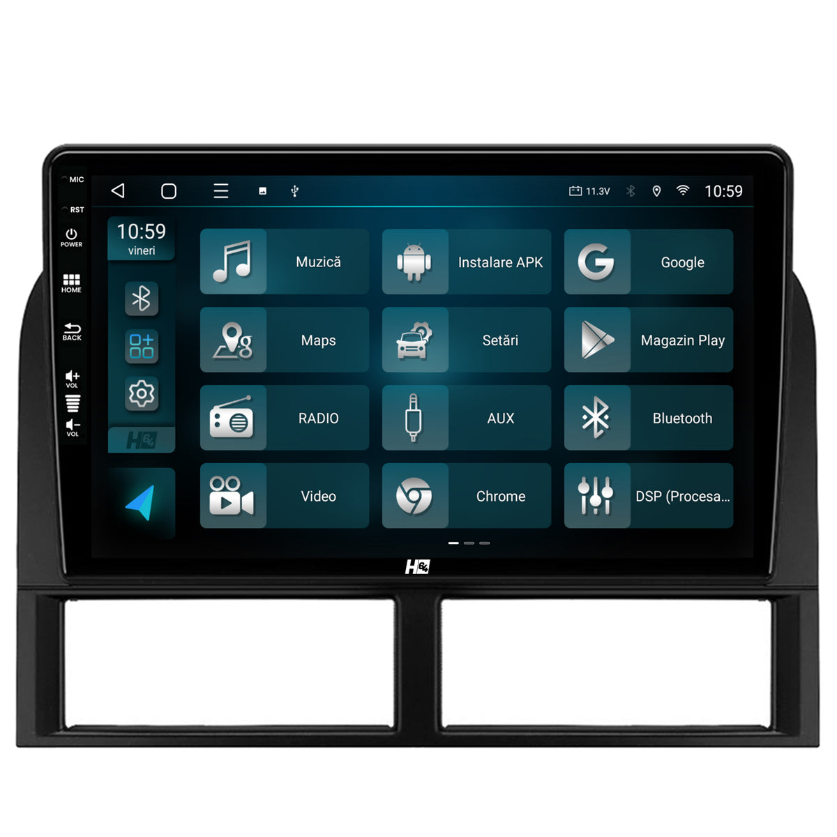 Navigatie HUB64 Jeep Grand Cherokee (1998-2004), 4GB RAM, Android, Quadcore, DSP, GPS, Wi-FI, Carplay, Android Auto, USB, Bluetooth, Waze, Touchscreen, 9 inch