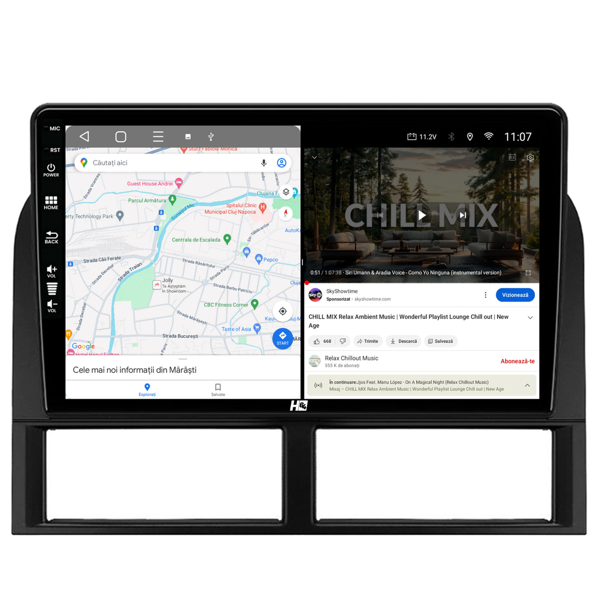 Navigatie HUB64 Jeep Grand Cherokee (1998-2004), 4GB RAM, Android, Quadcore, DSP, GPS, Wi-FI, Carplay, Android Auto, USB, Bluetooth, Waze, Touchscreen, 9 inch