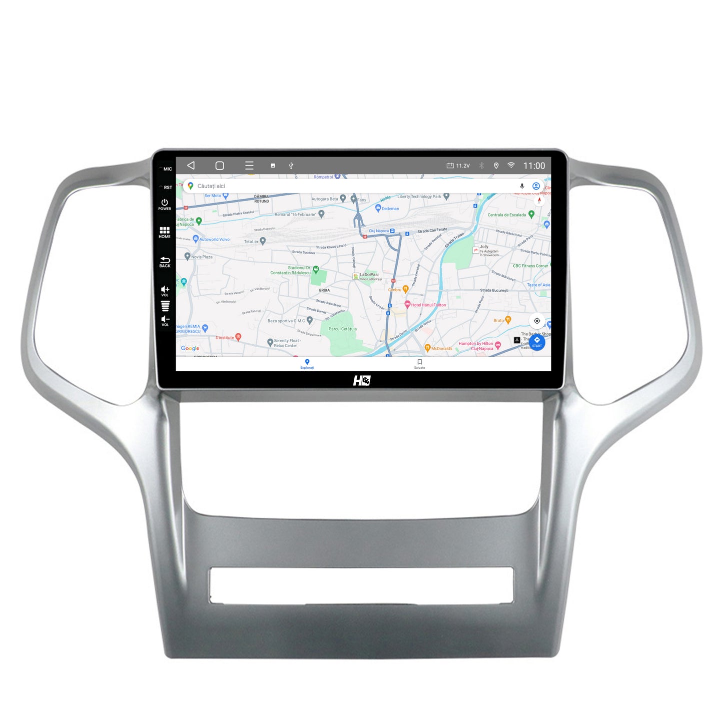 Navigatie HUB64 Jeep Grand Cherokee (2010-2013), 4GB RAM, Android, Quadcore, DSP, GPS, Wi-FI, Carplay, Android Auto, USB, Bluetooth, Waze, Touchscreen, 9 inch