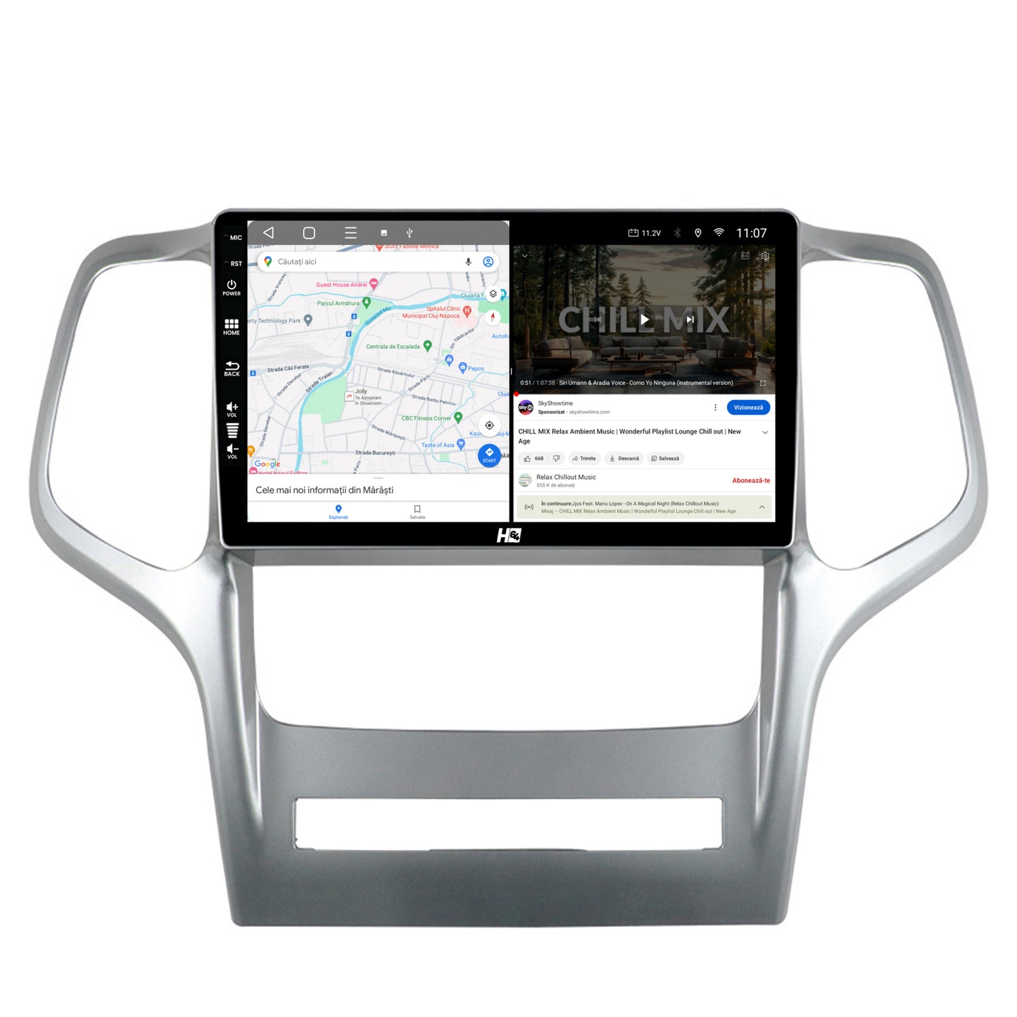 Navigatie HUB64 Jeep Grand Cherokee (2010-2013), 4GB RAM, Android, Quadcore, DSP, GPS, Wi-FI, Carplay, Android Auto, USB, Bluetooth, Waze, Touchscreen, 9 inch