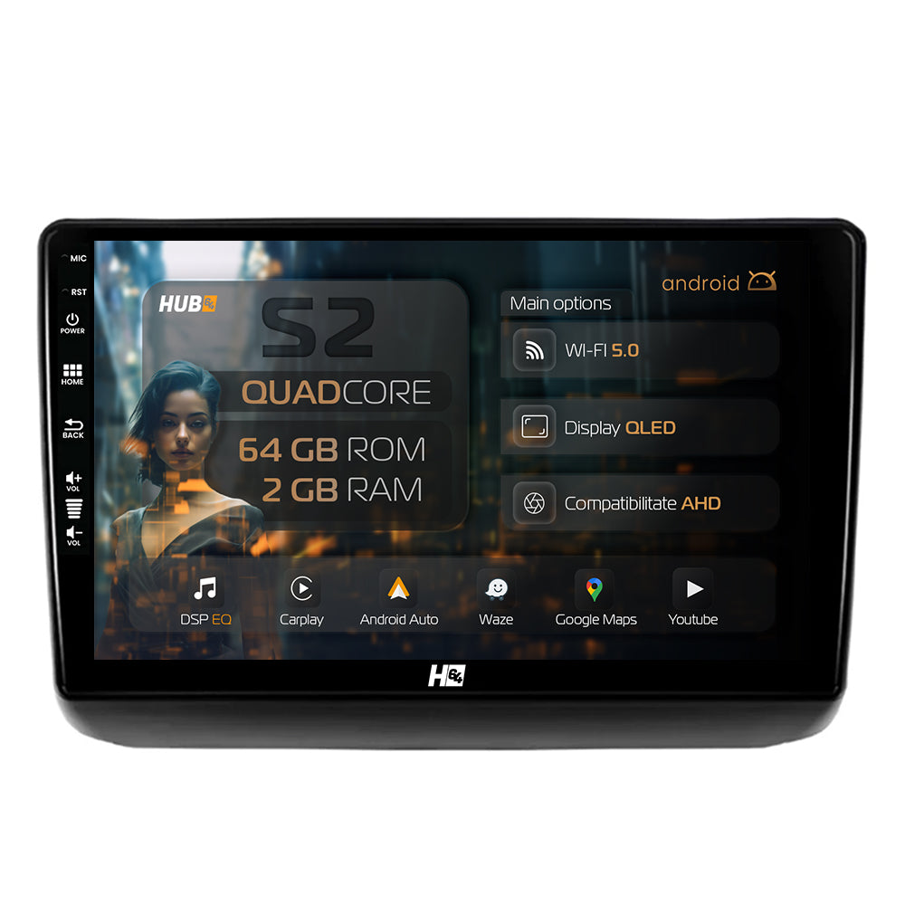 Navigatie HUB64 Jeep Grand Cherokee (2013-2020), 2GB RAM, Android, GPS, Wi-FI, Carplay, Android Auto, USB, Bluetooth, Radio, Waze, Touchscreen, 9 inch