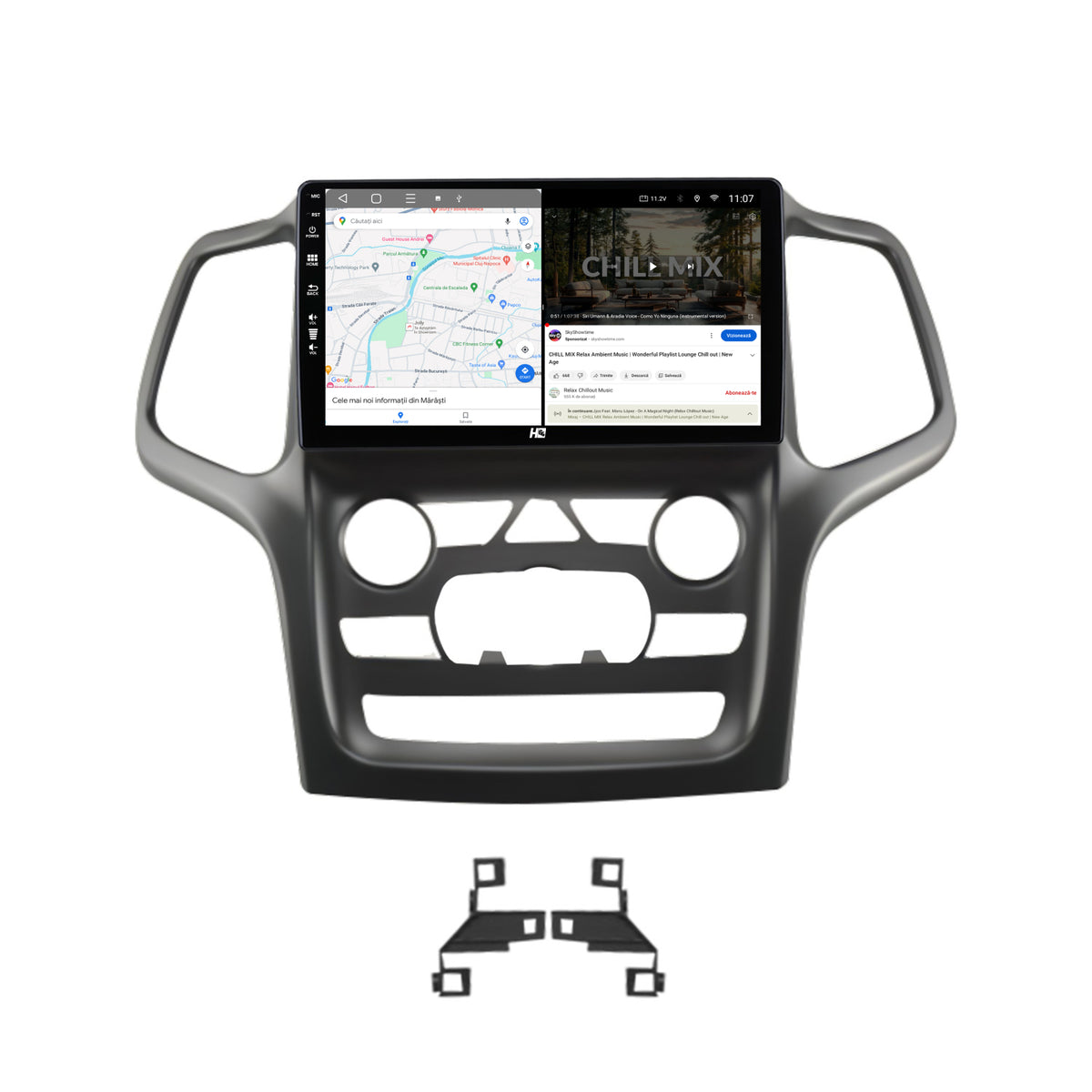 Navigatie HUB64 Jeep Grand Cherokee (2014-2022), 2GB RAM, Android, GPS, Wi-FI, Carplay, Android Auto, USB, Bluetooth, Radio, Waze, Touchscreen, 9 inch