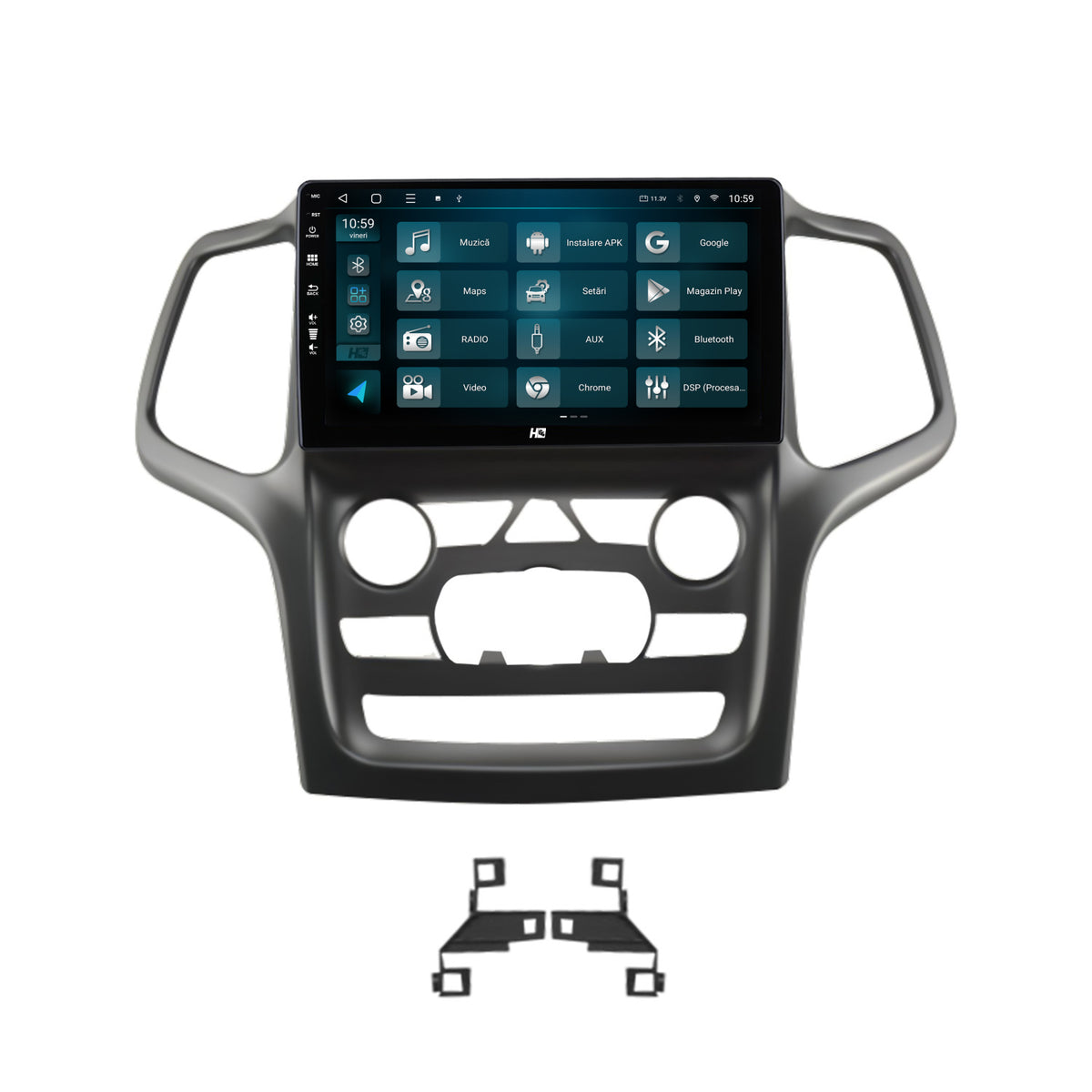 Navigatie HUB64 Jeep Grand Cherokee (2014-2022), 4GB RAM, Android, Octacore, Slot Sim 4G, DSP, GPS, Wi-FI, Carplay, Android Auto, USB, Bluetooth, Waze, Touchscreen, 9 inch - Copie