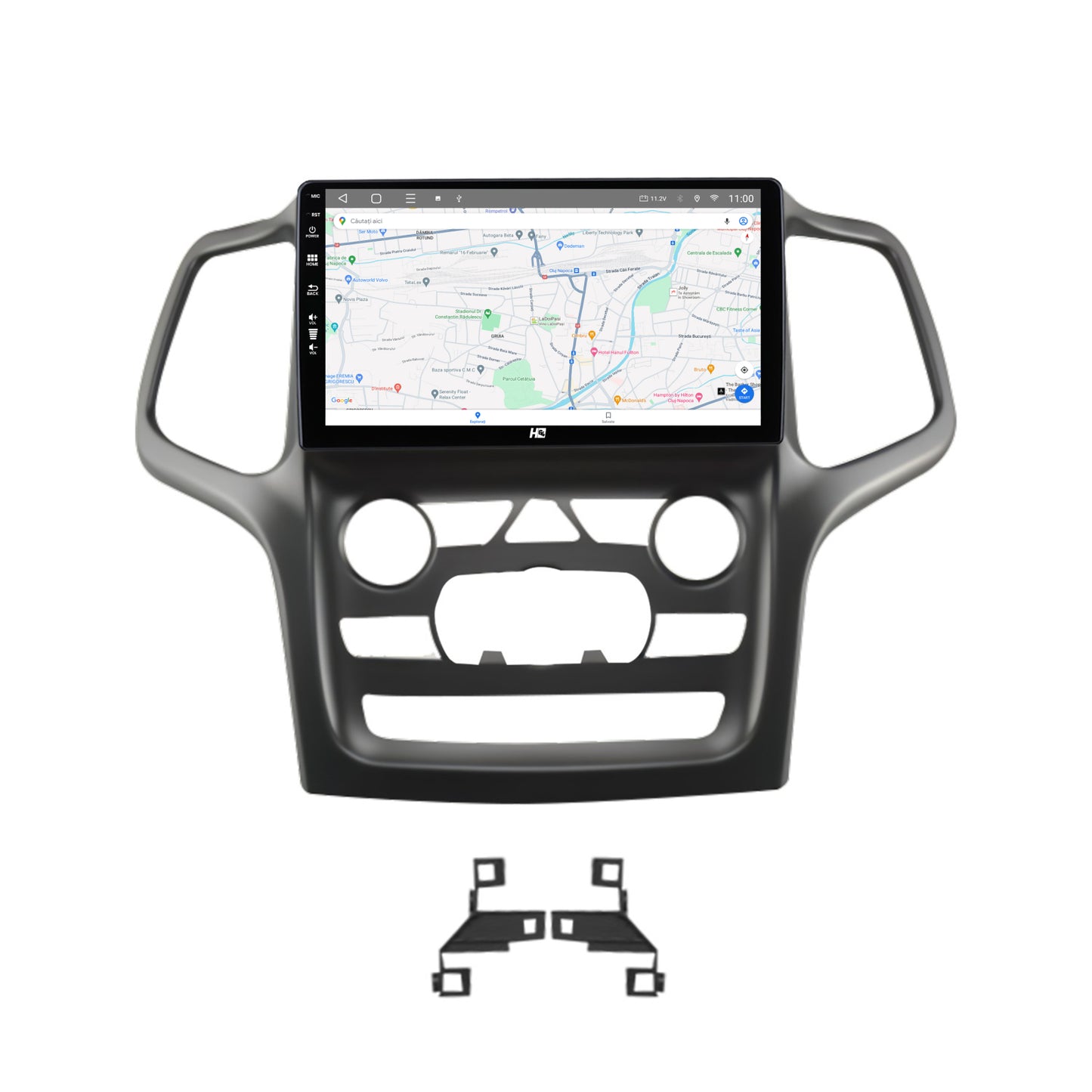 Navigatie HUB64 Jeep Grand Cherokee (2014-2022), 4GB RAM, Android, Quadcore, DSP, GPS, Wi-FI, Carplay, Android Auto, USB, Bluetooth, Waze, Touchscreen, 9 inch