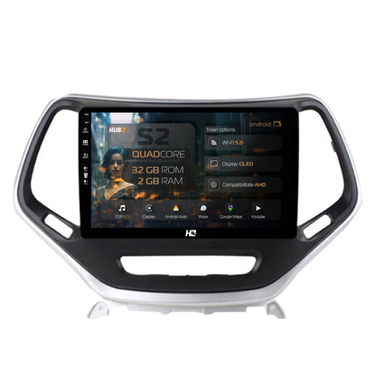 Navigatie HUB64 Jeep Grand Cherokee (2015+), 2GB RAM, Android, GPS, Wi-FI, Carplay, Android Auto, USB, Bluetooth, Radio, Waze, Touchscreen, 10.1 inch