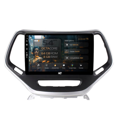 Navigatie HUB64 Jeep Grand Cherokee (2015+), 4GB RAM, Android, GPS, Wi-FI, Carplay, Android Auto, USB, Bluetooth, Radio, Waze, Touchscreen, 10.1 Inch