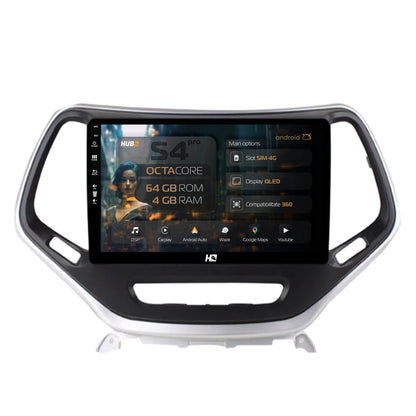 Navigatie HUB64 Jeep Grand Cherokee (2015+), 4GB RAM, Android, GPS, Wi-FI, Carplay, Android Auto, USB, Bluetooth, Radio, Waze, Touchscreen, 10.1 Inch