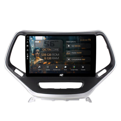 Navigatie HUB64 Jeep Grand Cherokee (2015+), 6GB RAM, Android, Octacore, Slot Sim 4G, DSP, GPS, Wi-FI, Carplay, Android Auto, USB, Bluetooth, Waze, Touchscreen, 10.1 Inch