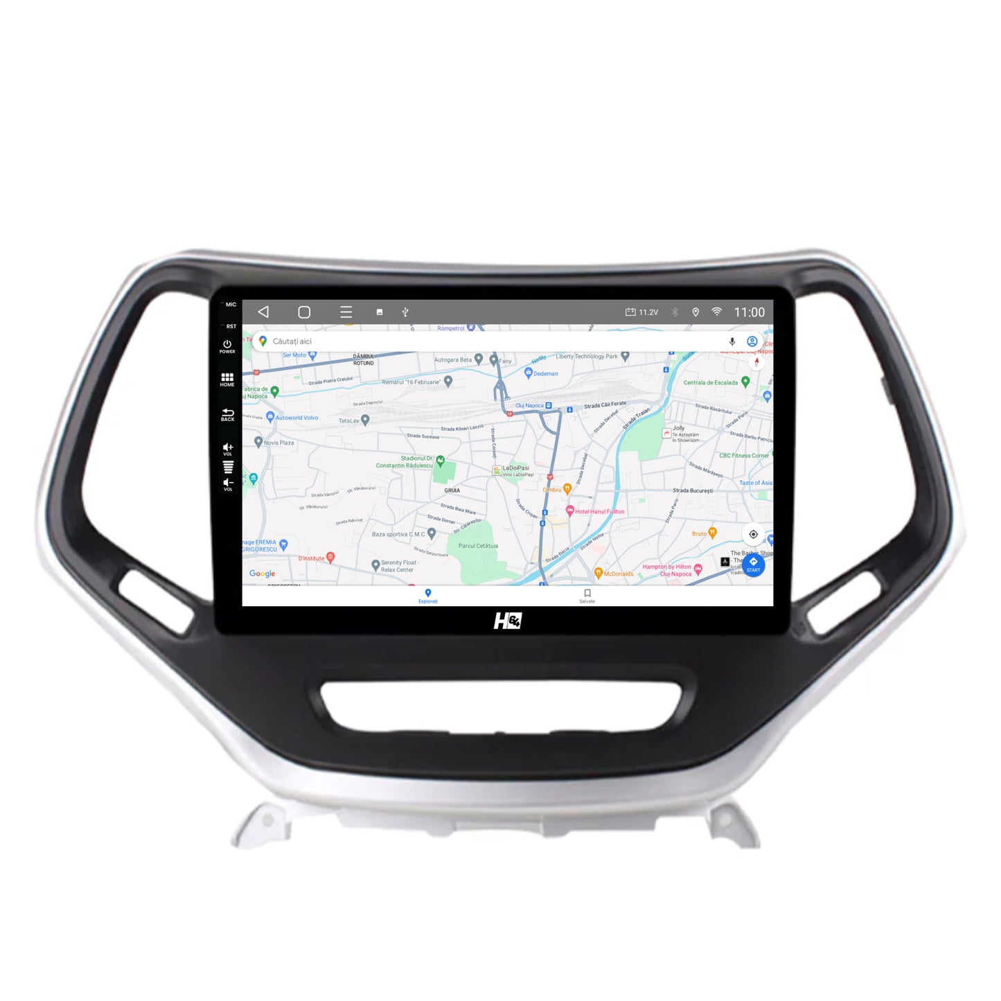 Navigatie HUB64 Jeep Grand Cherokee (2015+), 6GB RAM, Android, Octacore, Slot Sim 4G, DSP, GPS, Wi-FI, Carplay, Android Auto, USB, Bluetooth, Waze, Touchscreen, 10.1 Inch