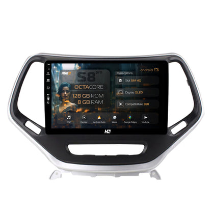 Navigatie HUB64 Jeep Grand Cherokee (2015+), 8GB RAM, Android, Octacore, Slot Sim 4G, DSP, GPS, Wi-FI, Carplay, Android Auto, USB, Bluetooth, Waze, Touchscreen, 10.1 Inch