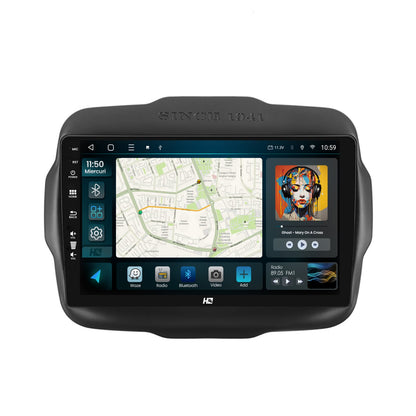 Navigatie HUB64 Jeep Renegade (2014-2018), 4GB RAM, Android, Quadcore, DSP, GPS, Wi-FI, Carplay, Android Auto, USB, Bluetooth, Waze, Touchscreen, 9 inch