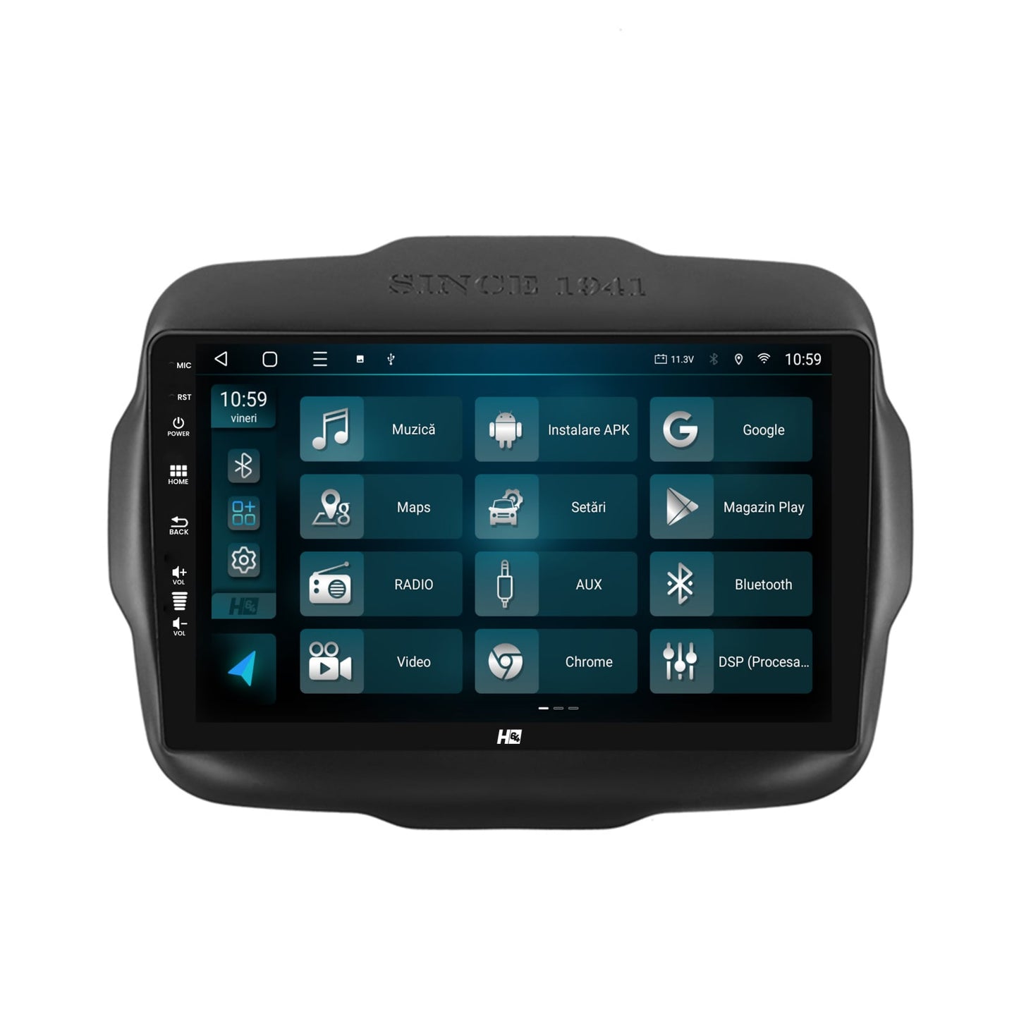 Navigatie HUB64 Jeep Renegade (2014-2018), 4GB RAM, Android, Quadcore, DSP, GPS, Wi-FI, Carplay, Android Auto, USB, Bluetooth, Waze, Touchscreen, 9 inch