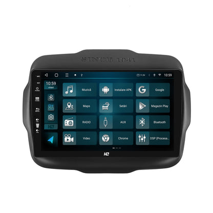 Navigatie HUB64 Jeep Renegade (2014-2018), 4GB RAM, Android, Quadcore, DSP, GPS, Wi-FI, Carplay, Android Auto, USB, Bluetooth, Waze, Touchscreen, 9 inch