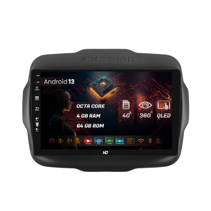 Navigatie HUB64 Jeep Renegade (2014-2018), 4GB RAM, Android, Octacore, Slot Sim 4G, DSP, GPS, Wi-FI, Carplay, Android Auto, USB, Bluetooth, Waze, Touchscreen, 9 inch