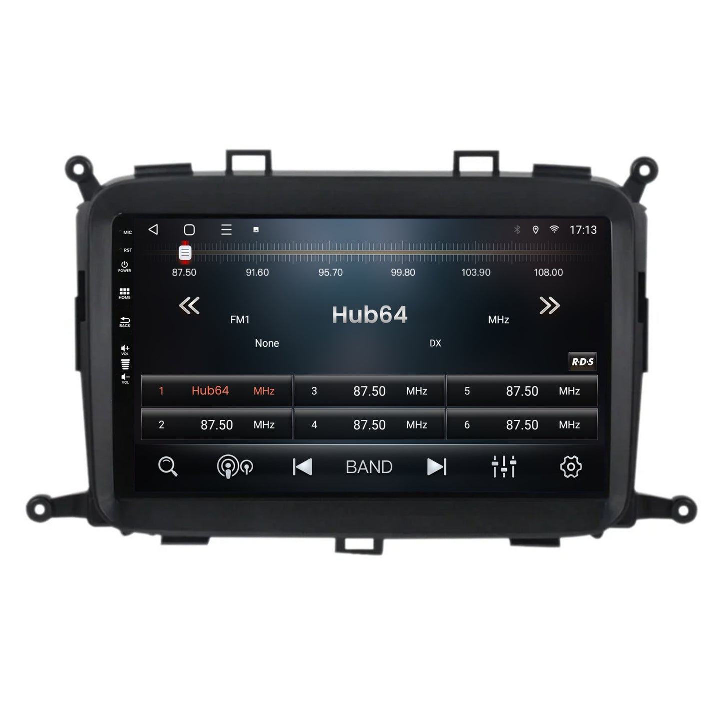 Navigatie HUB64 Kia Carens (2012-2017), 4GB RAM, Android, Quadcore, DSP, GPS, Wi-FI, Carplay, Android Auto, USB, Bluetooth, Waze, Touchscreen, 9 Inch