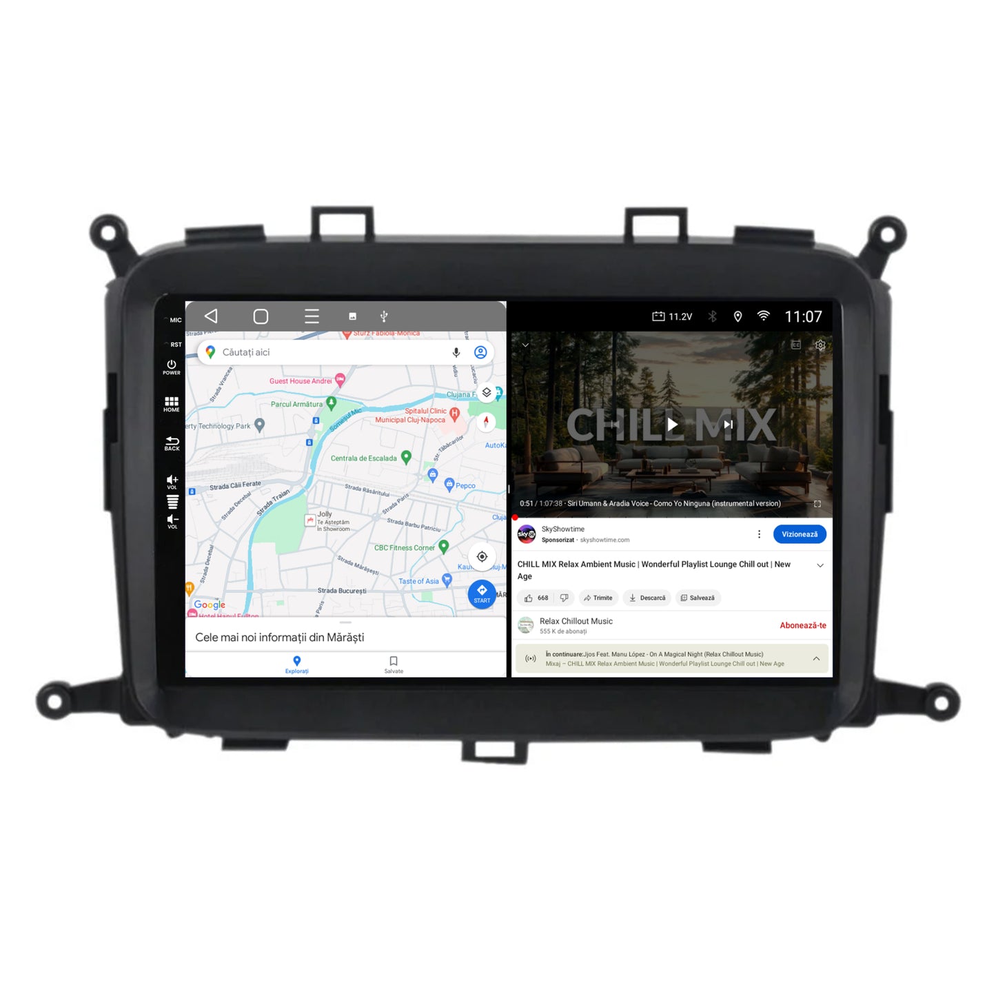 Navigatie HUB64 Kia Carens (2012-2017), 4GB RAM, Android, Quadcore, DSP, GPS, Wi-FI, Carplay, Android Auto, USB, Bluetooth, Waze, Touchscreen, 9 Inch
