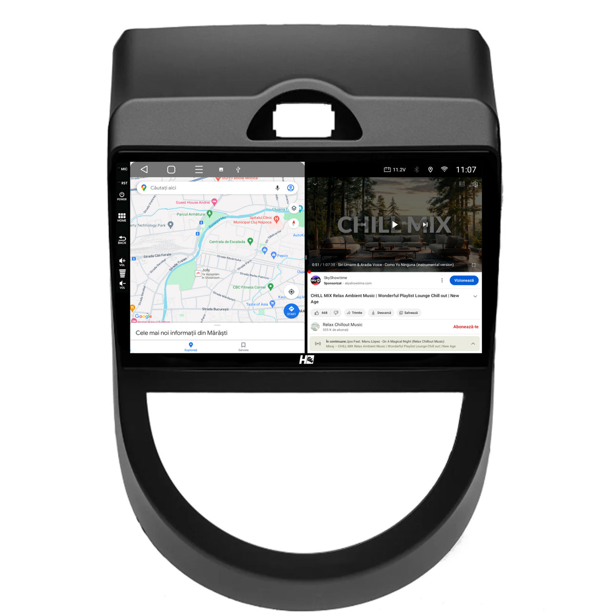 Navigatie HUB64 Kia Soul (2009-2013), 4GB RAM, Android, Quadcore, DSP, GPS, Wi-FI, Carplay, Android Auto, USB, Bluetooth, Waze, Touchscreen, 9 inch