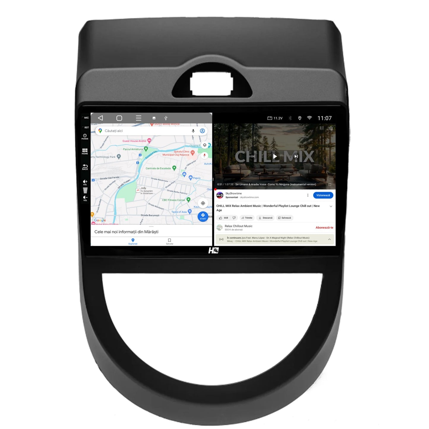 Navigatie HUB64 Kia Soul (2009-2013), 4GB RAM, Android, Quadcore, DSP, GPS, Wi-FI, Carplay, Android Auto, USB, Bluetooth, Waze, Touchscreen, 9 inch