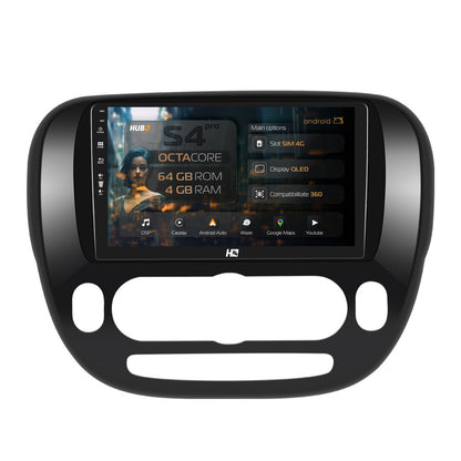 Navigatie HUB64 Kia Soul (2014-2019), 4GB RAM, Android, Octacore, Slot Sim 4G, DSP, GPS, Wi-FI, Carplay, Android Auto, USB, Bluetooth, Waze, Touchscreen, 9 Inch