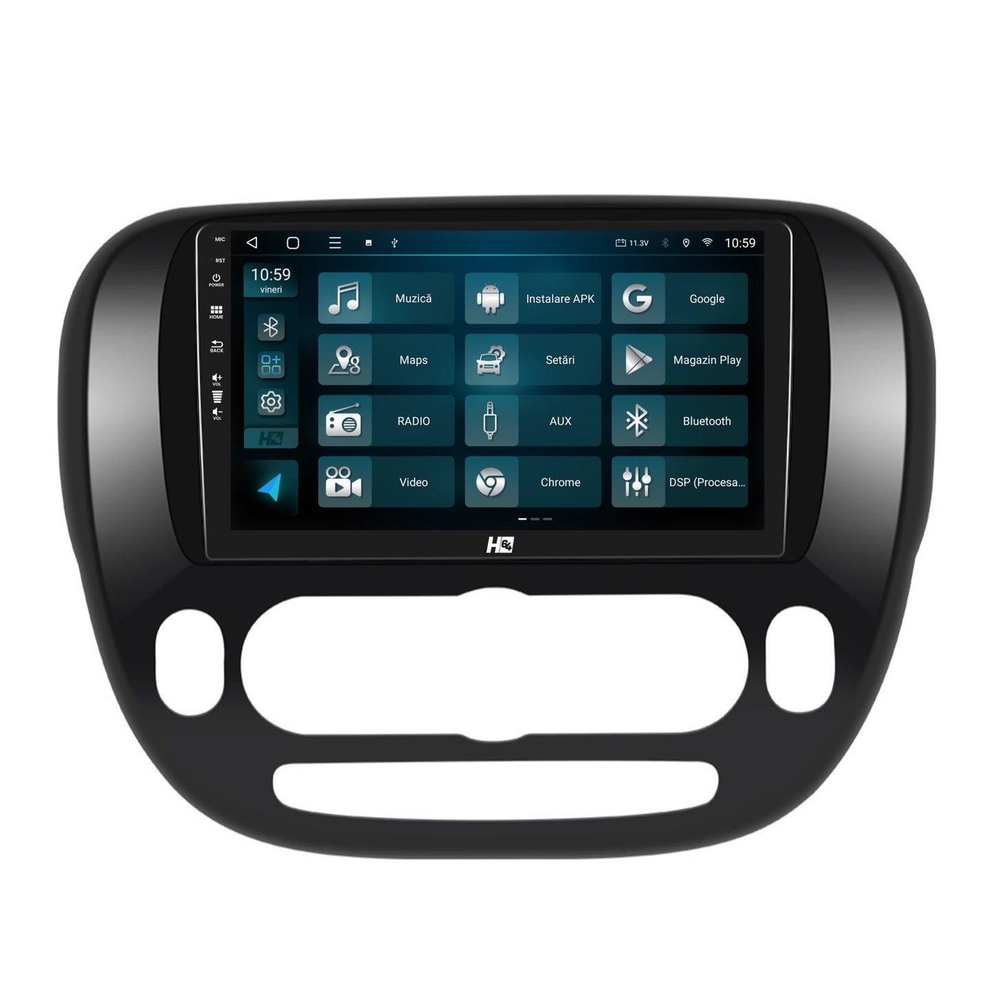 Navigatie HUB64 Kia Soul (2014-2019), 6GB RAM, Android, Octacore, Slot Sim 4G, DSP, GPS, Wi-FI, Carplay, Android Auto, USB, Bluetooth, Waze, Touchscreen, 9 Inch