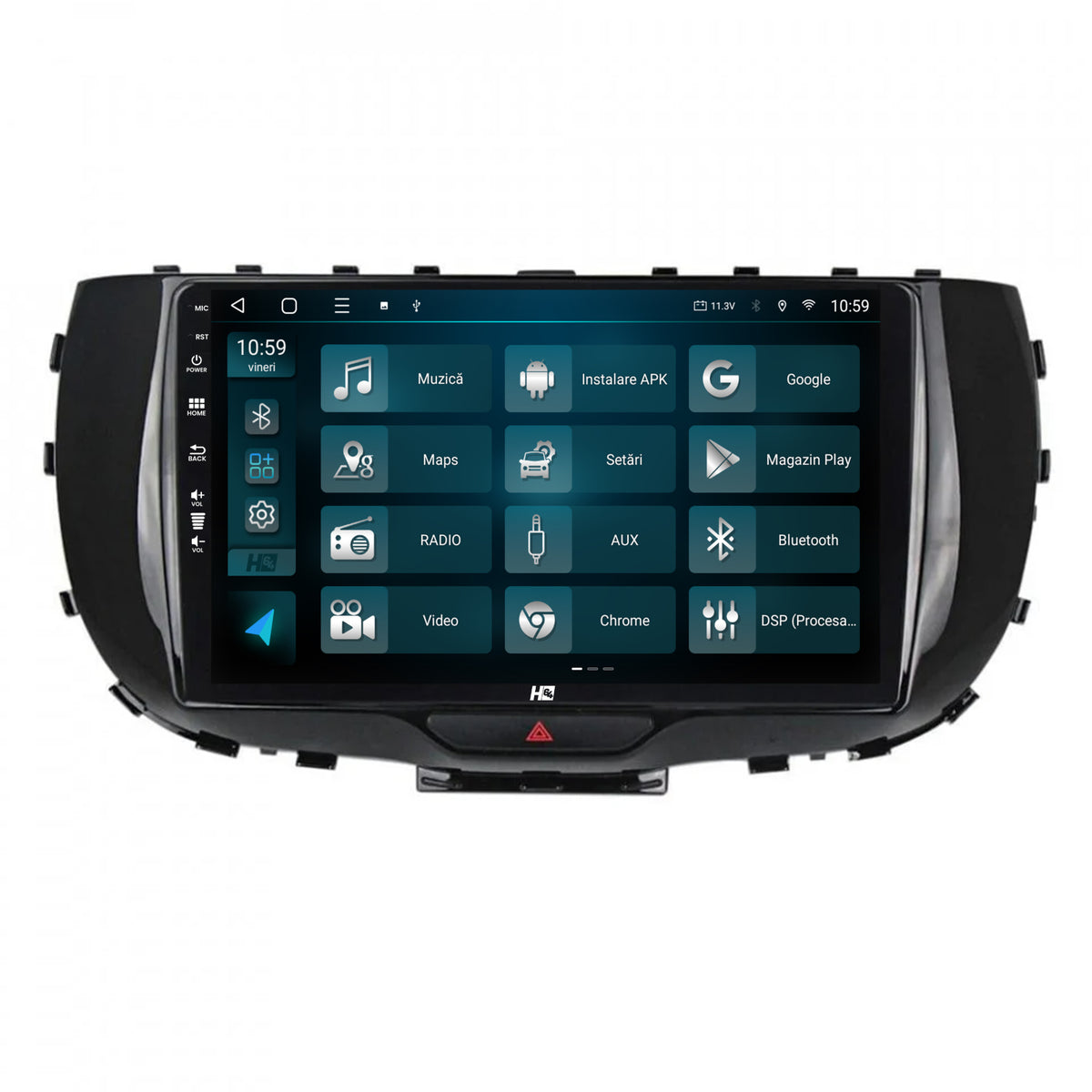 Navigatie HUB64 Kia Soul (2019+), 2GB RAM, Android, GPS, Wi-FI, Carplay, Android Auto, USB, Bluetooth, Radio, Waze, Touchscreen, 9 Inch