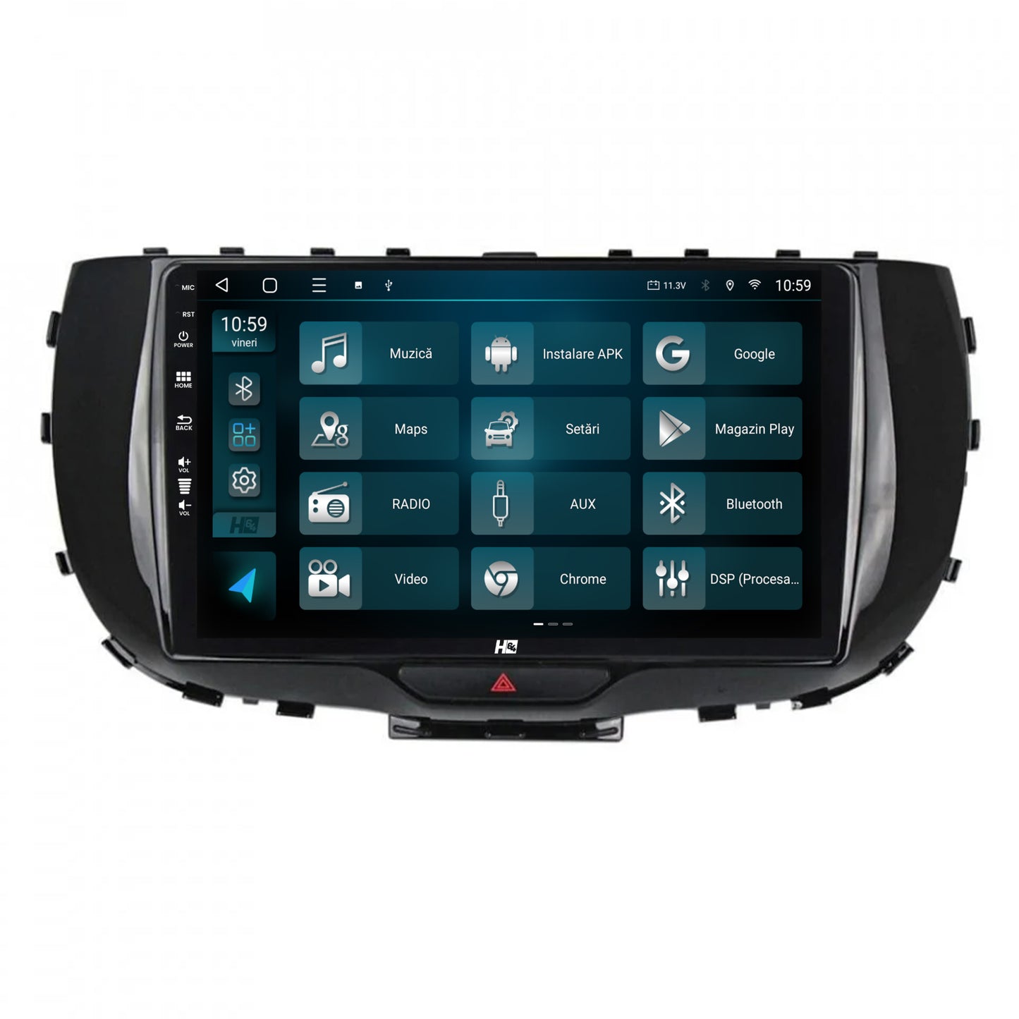 Navigatie HUB64 Kia Soul (2019+), 4GB RAM, Android, Octacore, Slot Sim 4G, DSP, GPS, Wi-FI, Carplay, Android Auto, USB, Bluetooth, Waze, Touchscreen, 9 Inch