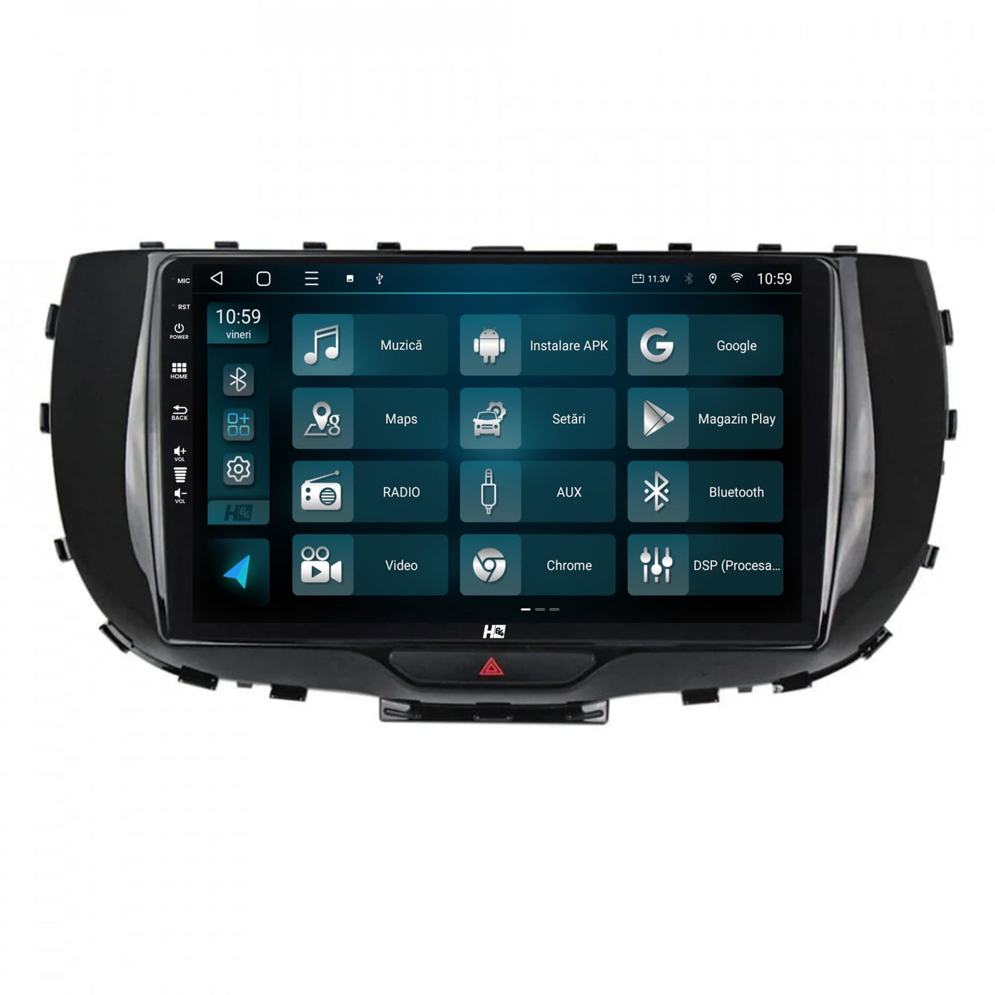 Navigatie HUB64 Kia Soul (2019+), 6GB RAM, Android, Octacore, Slot Sim 4G, DSP, GPS, Wi-FI, Carplay, Android Auto, USB, Bluetooth, Waze, Touchscreen, 9 Inch