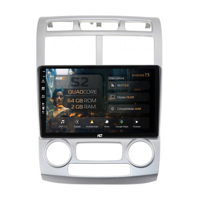 Navigatie HUB64 Kia Sportage (2005-2010) M/AC, 2GB RAM, Android, GPS, Wi-FI, Carplay, Android Auto, USB, Bluetooth, Radio, Waze, Touchscreen, 9 inch
