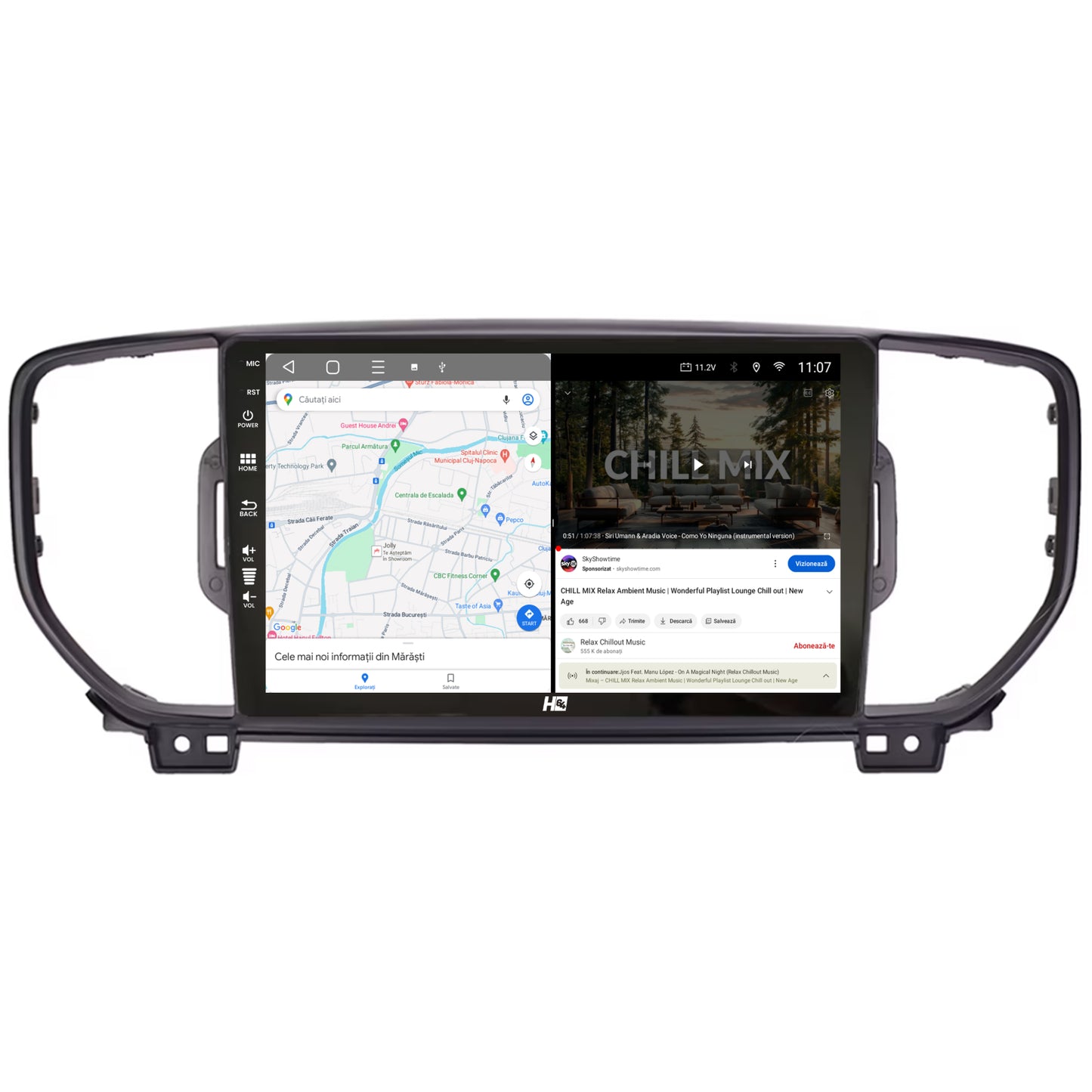 Navigatie HUB64 Kia Sportage (2016-2018), 2GB RAM, Android, GPS, Wi-FI, Carplay, Android Auto, USB, Bluetooth, Radio, Waze, Touchscreen, 9 Inch