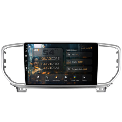 Navigatie HUB64 Kia Sportage (2018+), 4GB RAM, Android, Quadcore, DSP, GPS, Wi-FI, Carplay, Android Auto, USB, Bluetooth, Waze, Touchscreen, 9 inch