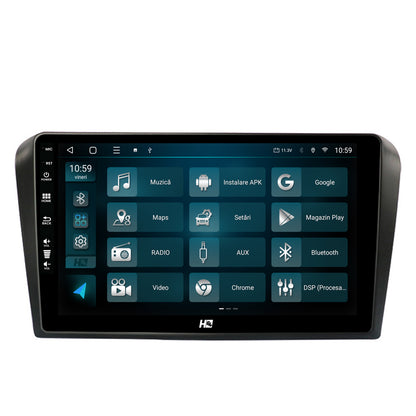 Navigatie HUB64 Mazda 3 (2003-2009), 4GB RAM, Android, Quadcore, DSP, GPS, Wi-FI, Carplay, Android Auto, USB, Bluetooth, Waze, Touchscreen, 9 inch