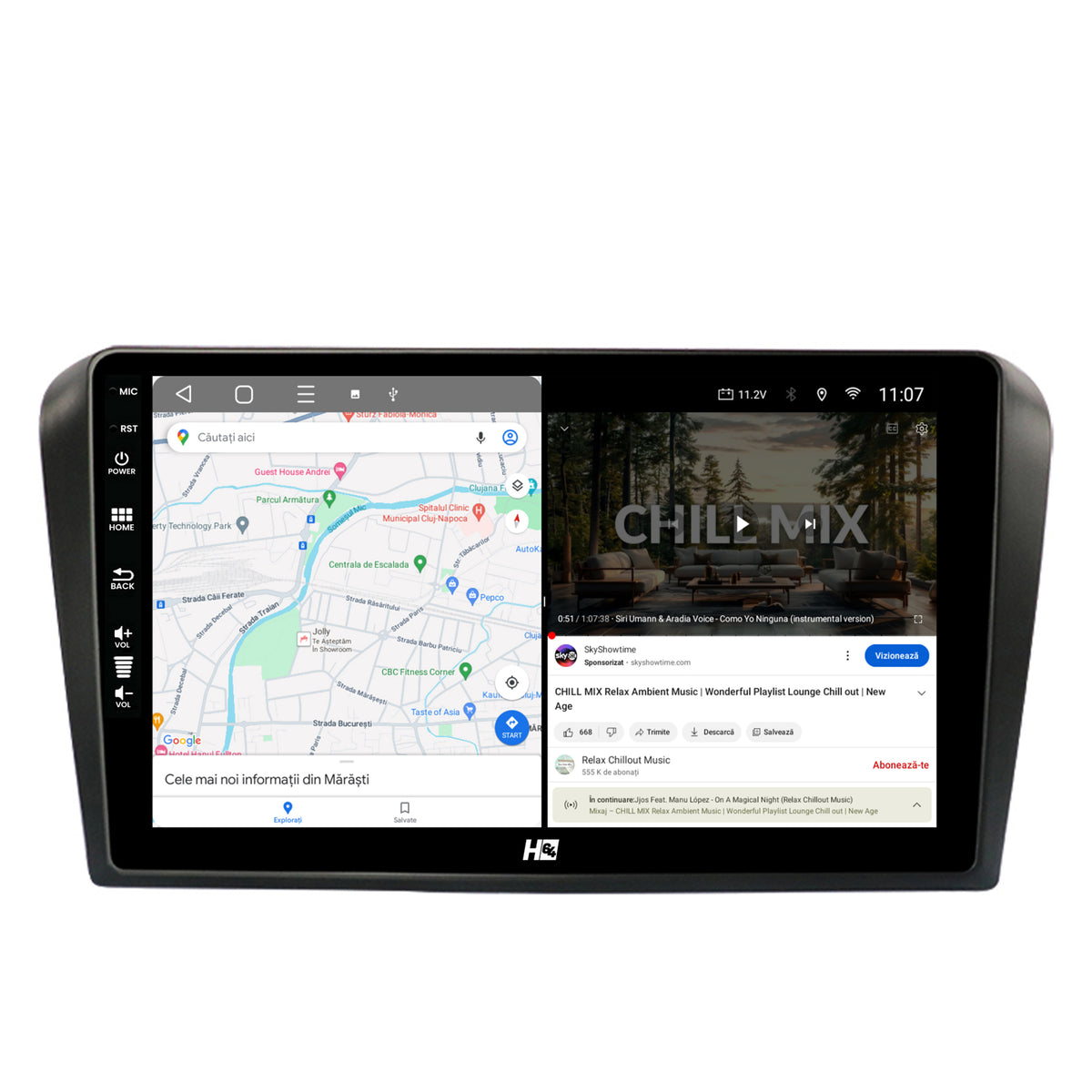 Navigatie HUB64 Mazda 3 (2003-2009), 4GB RAM, Android, Quadcore, DSP, GPS, Wi-FI, Carplay, Android Auto, USB, Bluetooth, Waze, Touchscreen, 9 inch
