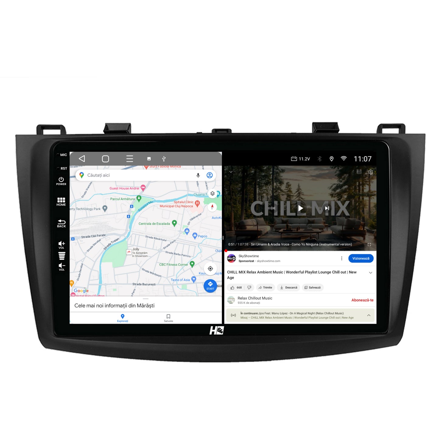 Navigatie HUB64 Mazda 3 (2009-2013), 2GB RAM, Android, GPS, Wi-FI, Carplay, Android Auto, USB, Bluetooth, Radio, Waze, Touchscreen, 9 inch