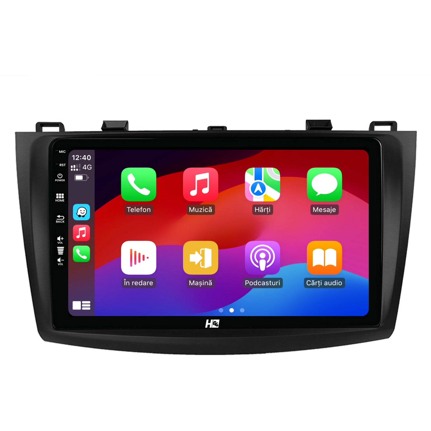 Navigatie HUB64 Mazda 3 (2009-2013), 4GB RAM, Android, Octacore, Slot Sim 4G, DSP, GPS, Wi-FI, Carplay, Android Auto, USB, Bluetooth, Waze, Touchscreen, 9 inch