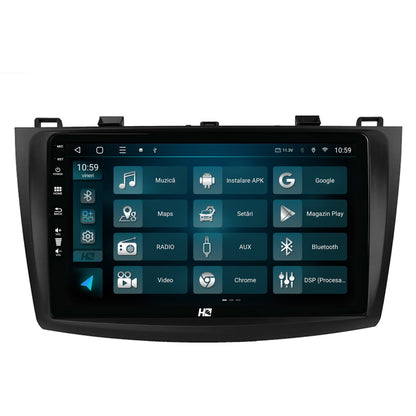 Navigatie HUB64 Mazda 3 (2009-2013), 4GB RAM, Android, Quadcore, DSP, GPS, Wi-FI, Carplay, Android Auto, USB, Bluetooth, Waze, Touchscreen, 9 inch
