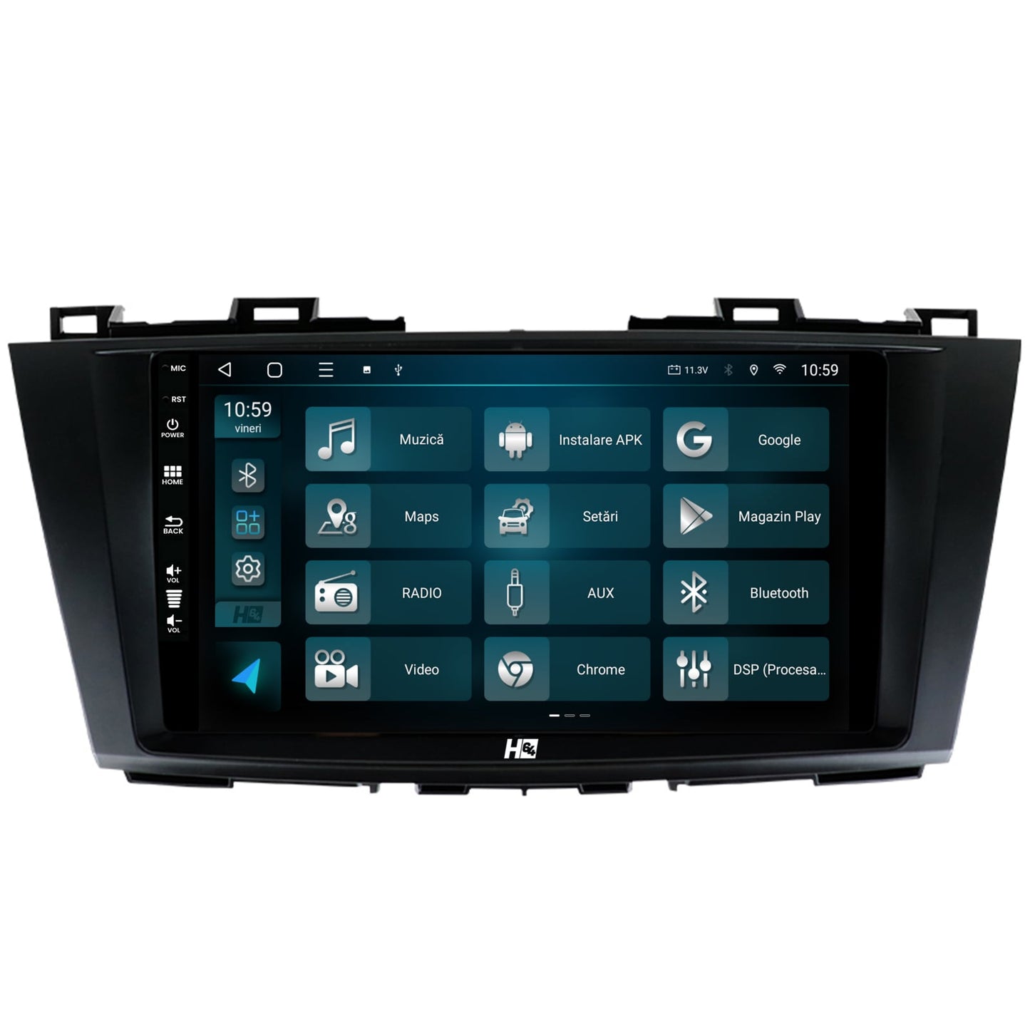 Navigatie HUB64 Mazda 5 (2010-2015), 4GB RAM, Android, Octacore, Slot Sim 4G, DSP, GPS, Wi-FI, Carplay, Android Auto, USB, Bluetooth, Waze, Touchscreen, 9 inch