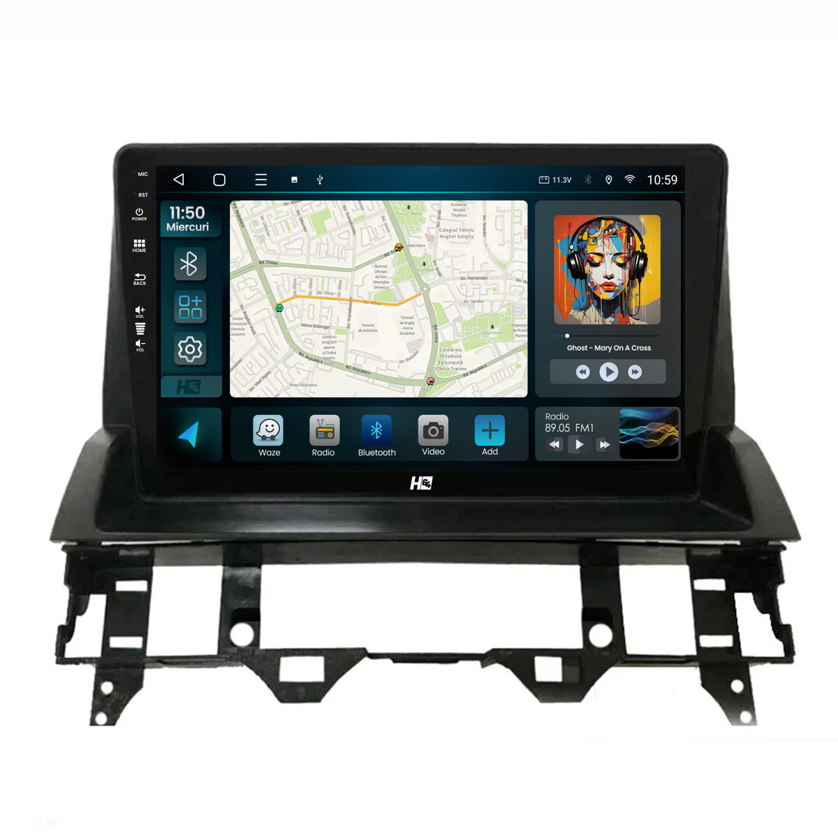 Navigatie HUB64 Mazda 6 (2002-2008), 4GB RAM, Android, Quadcore, DSP, GPS, Wi-FI, Carplay, Android Auto, USB, Bluetooth, Waze, Touchscreen, 10.1 inch