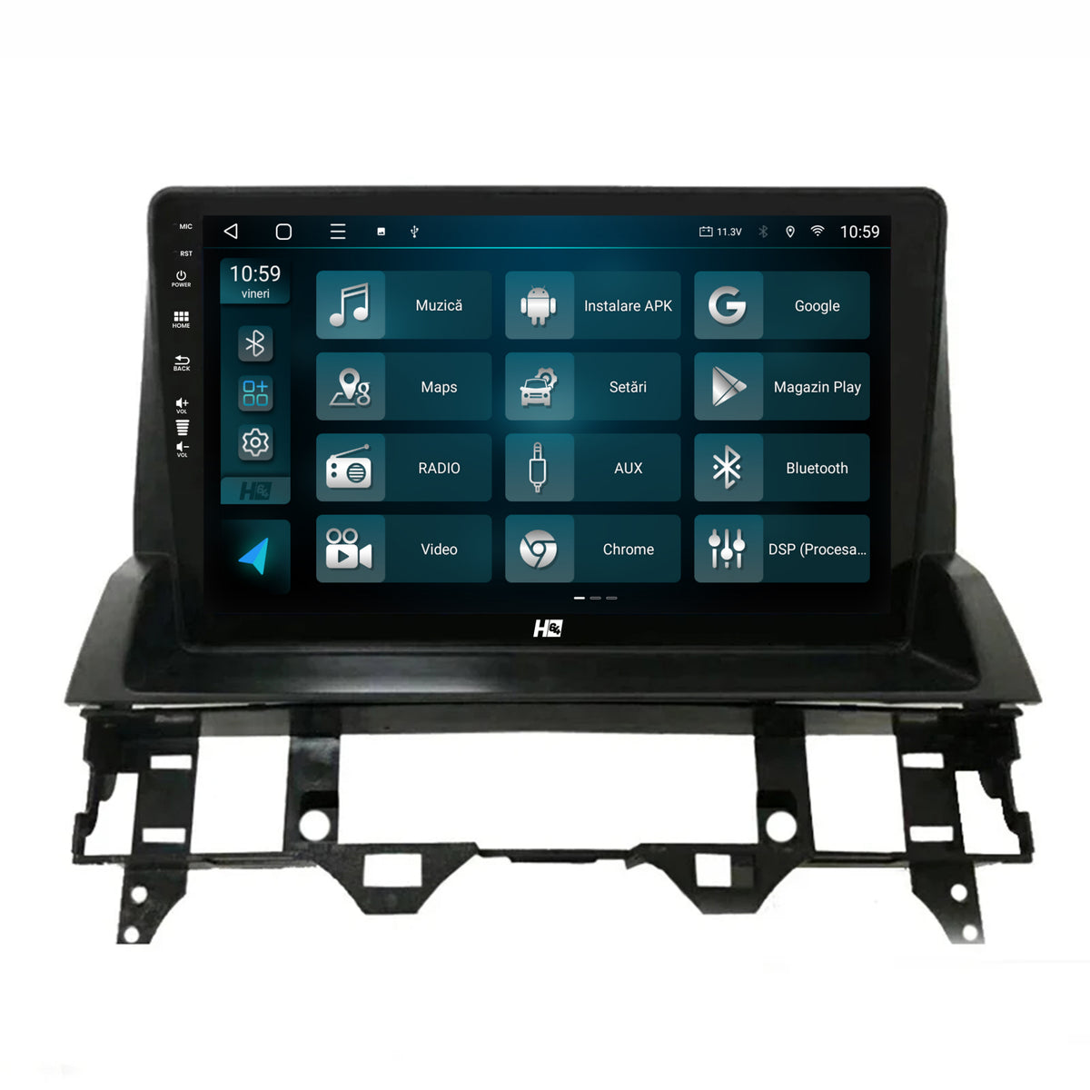 Navigatie HUB64 Mazda 6 (2002-2008), 4GB RAM, Android, Quadcore, DSP, GPS, Wi-FI, Carplay, Android Auto, USB, Bluetooth, Waze, Touchscreen, 10.1 inch