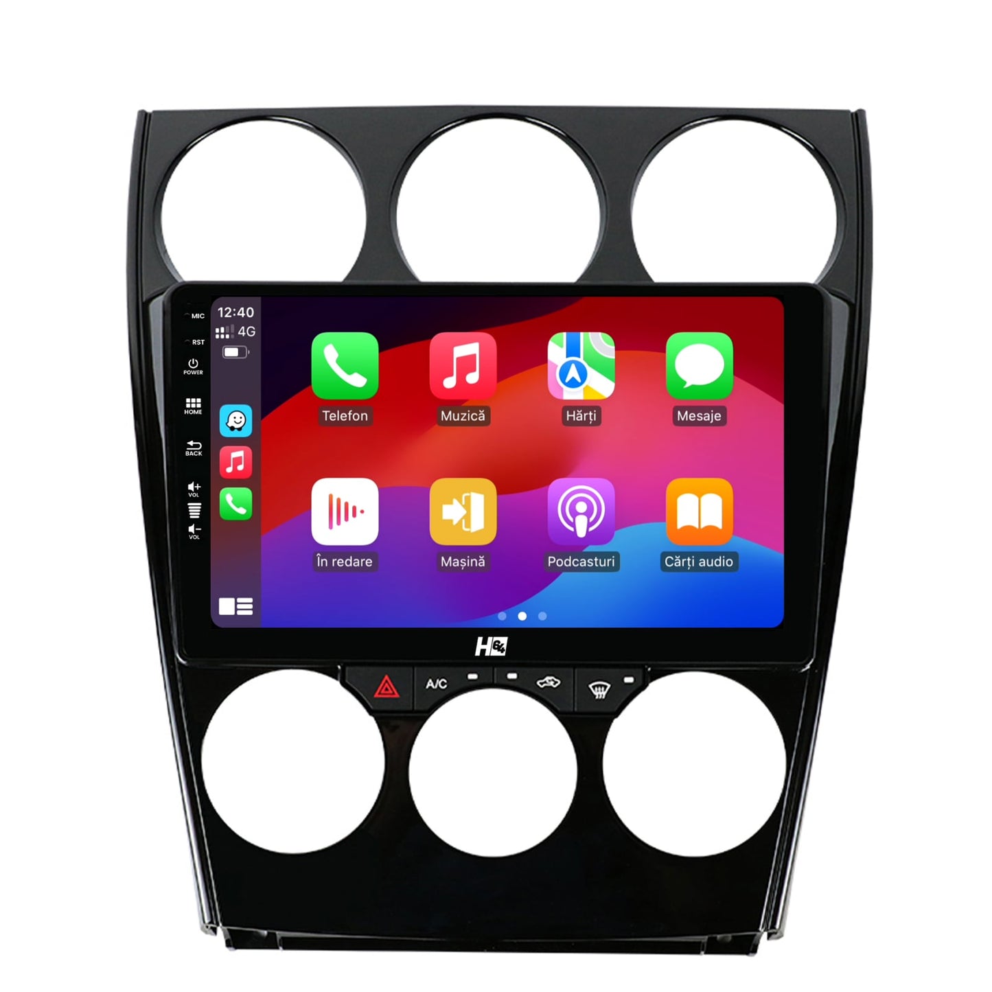 Navigatie HUB64 Mazda 6 (2002-2008), 4GB RAM, Android, Quadcore, DSP, GPS, Wi-FI, Carplay, Android Auto, USB, Bluetooth, Waze, Touchscreen, 9 inch