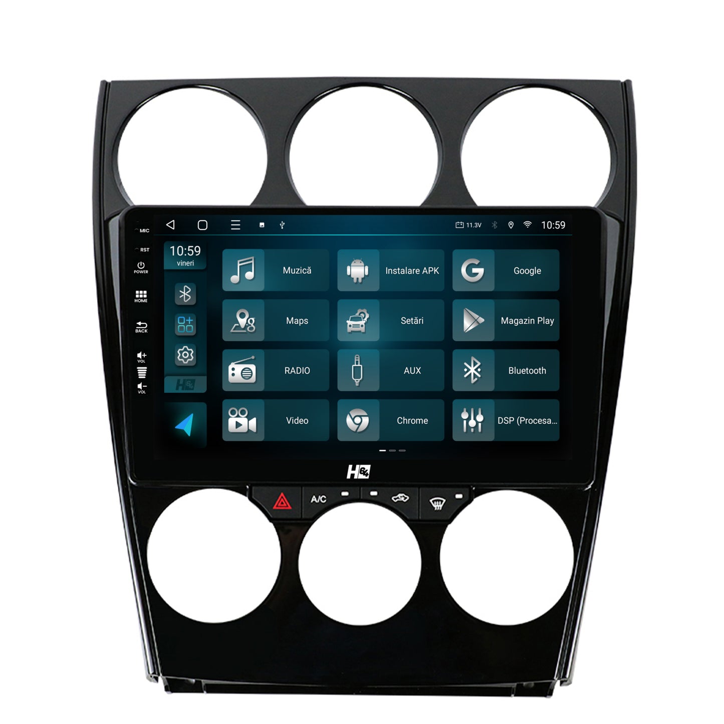 Navigatie HUB64 Mazda 6 (2002-2008), 4GB RAM, Android, Octacore, Slot Sim 4G, DSP, GPS, Wi-FI, Carplay, Android Auto, USB, Bluetooth, Waze, Touchscreen, 9 inch