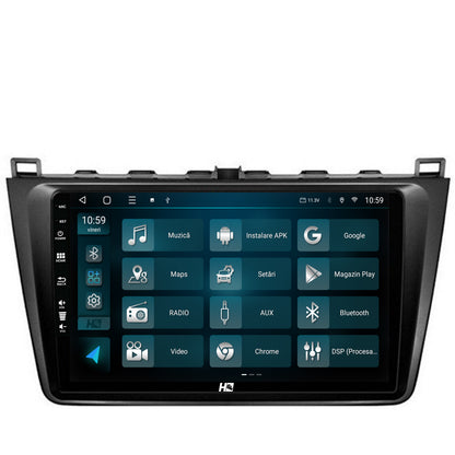 Navigatie HUB64 Mazda 6 (2008-2013), 4GB RAM, Android, Quadcore, DSP, GPS, Wi-FI, Carplay, Android Auto, USB, Bluetooth, Waze, Touchscreen, 9 inch