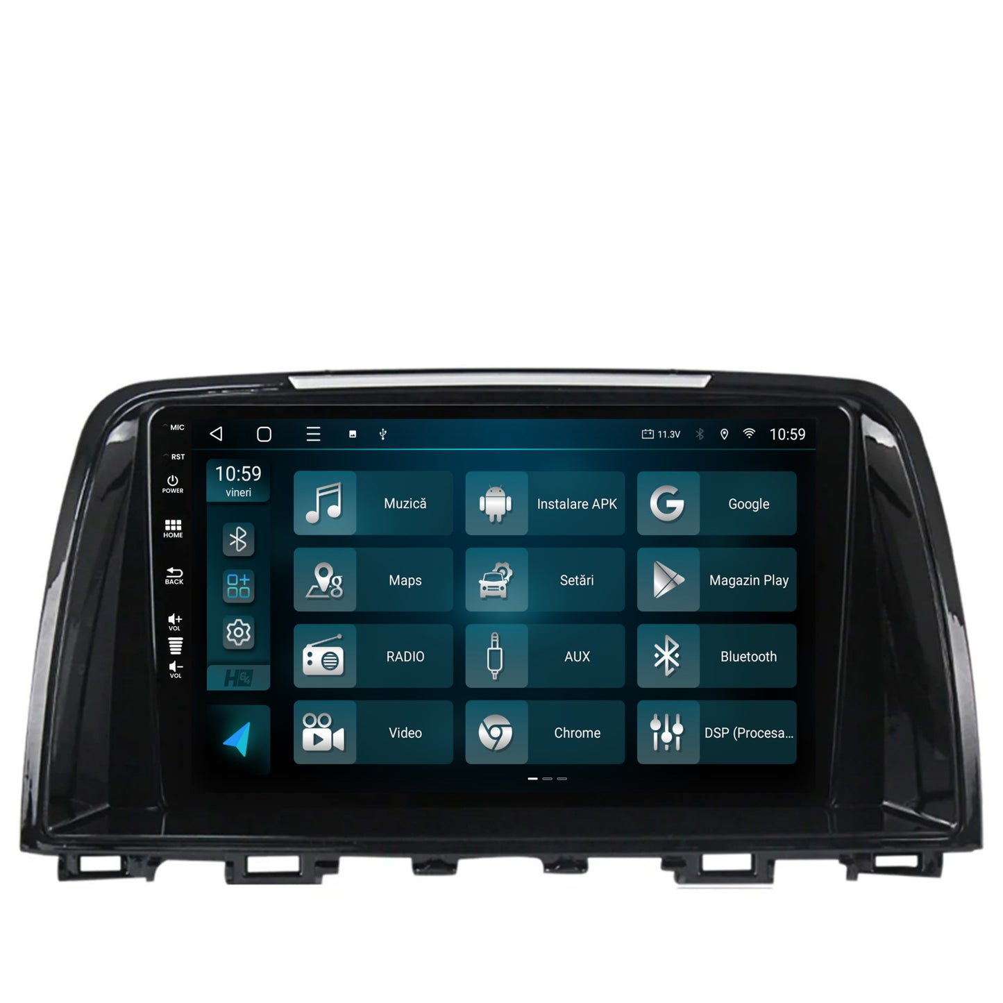Navigatie HUB64 Mazda 6 (2013-2015), 2GB RAM, Android, GPS, Wi-FI, Carplay, Android Auto, USB, Bluetooth, Radio, Waze, Touchscreen, 9 inch
